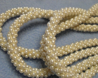 SALE!! 2 Vintage Braided Faux Seed Pearl Necklaces (was 10.00)