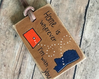 luggage tags, custom luggage tag, airplane luggage tag, state luggage tag, Custom Leather Luggage Tag