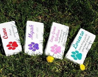 Personalized pet memorial stones, 7 colors pet memorial stone, dog memorial stone, cat memorial stone, pet grave marker, pet headstone