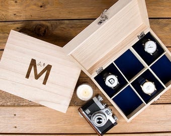 Adventure Alphabet Personalised Watch Box - Gift For Him - Gift for Her - Gift for Husband - Father's Day Gift - Watch Storage - Fathers Day