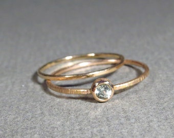 tender! 18 k pink gold - light blue Beryl, aquamarine