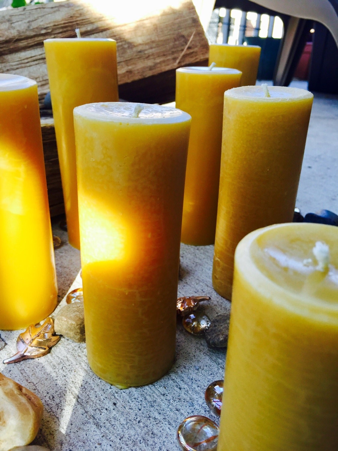 100 Pure Beeswax Pillar candleset of 4 beeswax