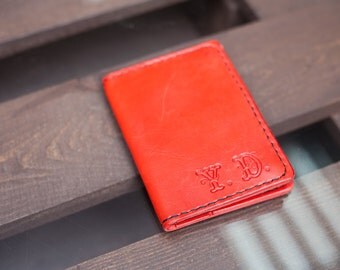 Gift for her personalized leather card holder business card holder engraved card case custom card holder leather card wallet