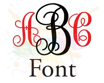 Vine Monogram SVG - Font Design Files For Silhouette Studio and Cricut Design Space.
