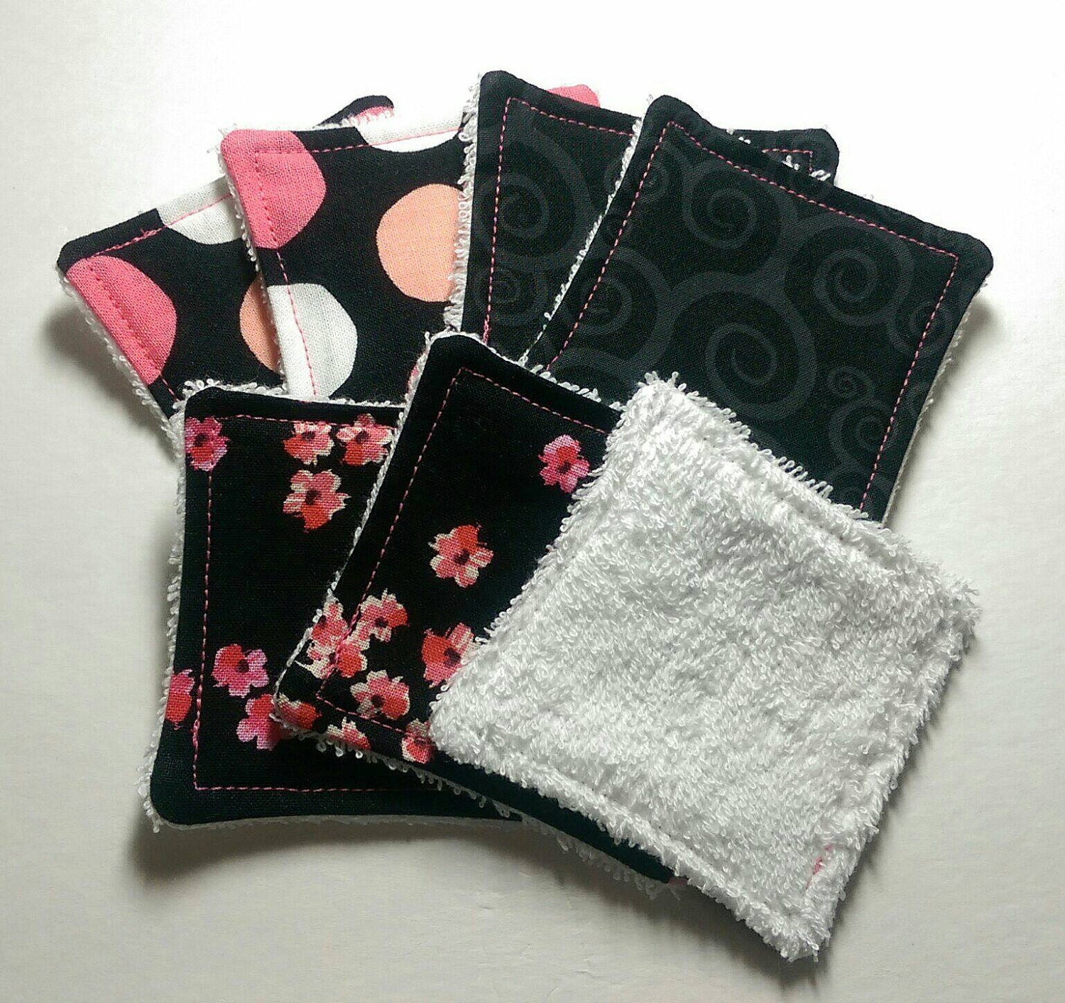 Facial Cleansing Cloths Black Reusable Makeup Remover Pads