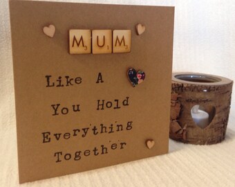 Mum birthday card, mums are like buttons , buttons quote mum, mummy birthday card, mum quote , mum like a button, rustic mum card