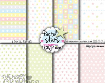 80%OFF - Star Digital Paper, COMMERCIAL USE, Star Pattern, Printable Paper, Star Paper, Star Party, Star Celebration, Paper Pack, Pastel