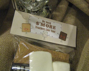 S'more Treat Bag Party Favor Topper for Teachers, INSTANT DOWNLOAD, Will Customize for Bus Drivers, Classmates, Friends, and Neighbors