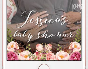 Baby Shower Snapchat Geofilter, Baby Shower Geofilter, Custom Geofilter, Floral Baby Shower Snapchat Filter, Snapchat Baby Shower Filter