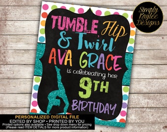 Gymnastics Birthday Party Decorative Sign