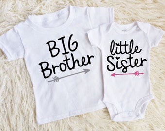 big brother little sister matching shirt and onesie big bro lil sis matching brother and sister matching siblings new baby girl sister