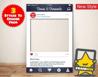 Denim & Diamonds Instagram Frame (Digital File Only)
