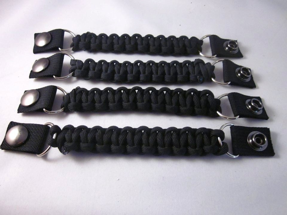 Black Usa Made 550 paracord Vest Extenders free shipping set