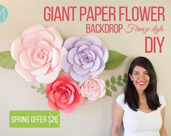 Giant Paper Flower - Firenze Style (PATTERNS + VIDEO TUTORIALS) pdf and svg files