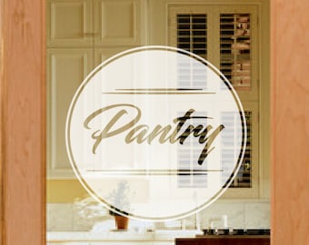 Pantry door decal, Frosted glass decals, etched vinyl decal, frosted pantry door decals, custom door decals, kitchen door decals