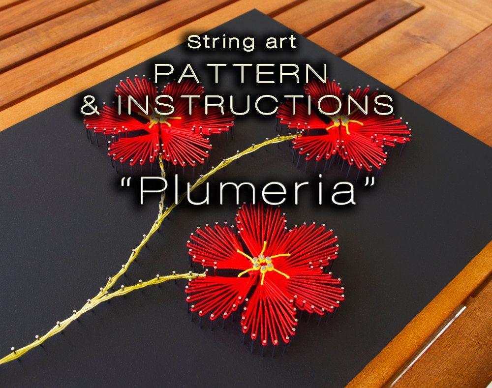 Download String art pattern & instructions "Plumeria" | DIY string art patterns | String art tutorial ...