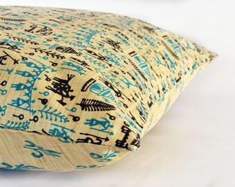 Easter Decor | Outdoor Pillow Blue | Porch Swing Cushion | Boho Outdoor Cushion | Summer Decor | Hostess Gift