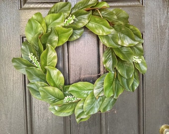 Farmhouse Decor | Farmhouse Wreath | Farmhouse Wall Decor | Magnolia Wreath | Spring Wreath | Magnolia Leaves
