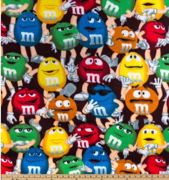 M&M fabric novelty fabric chocolate candy fabric candy