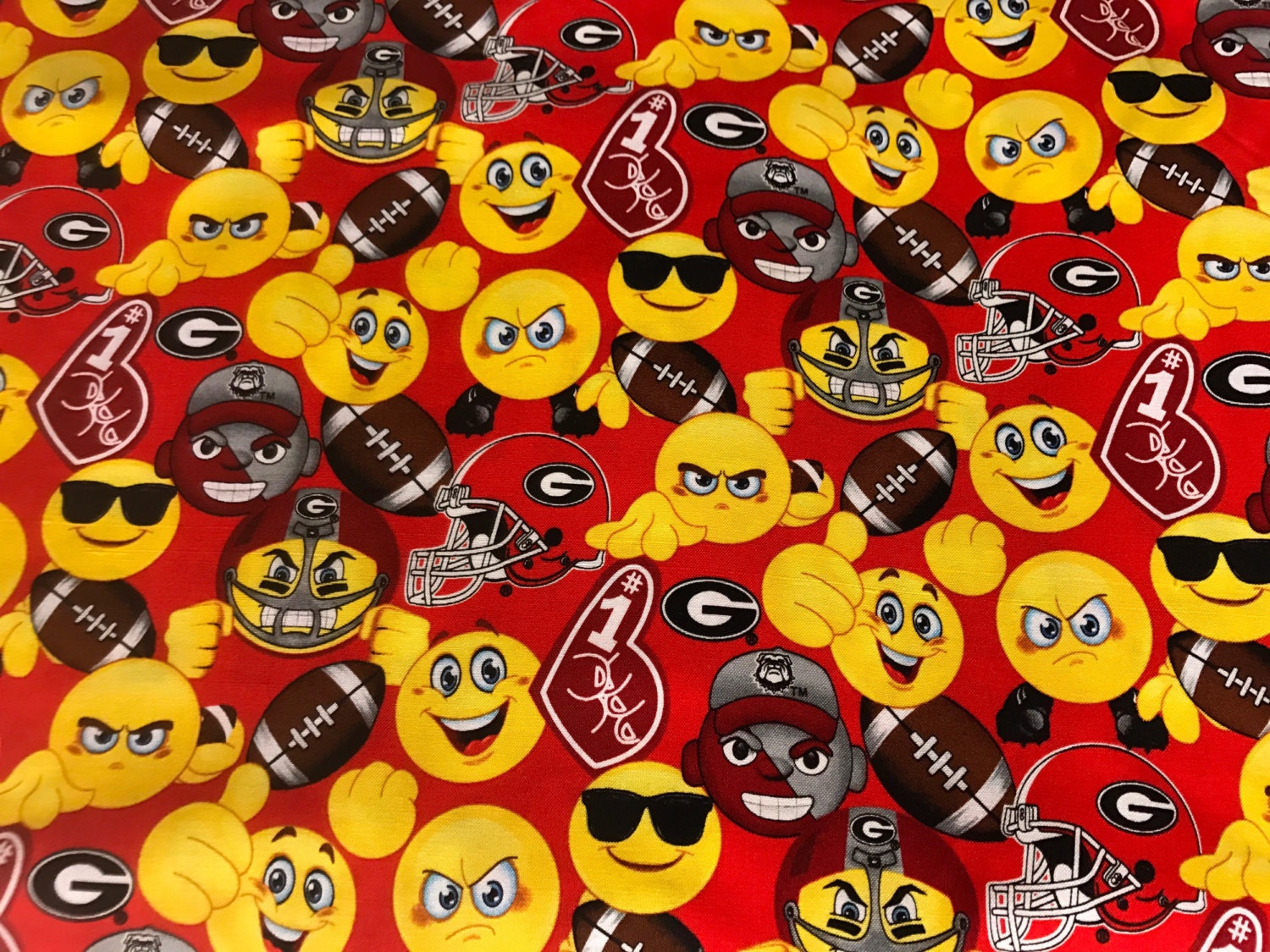Georgia Bulldogs college football emoji fabric football Georgia Bulldogs college football emoji fabric football