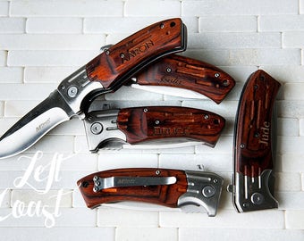 Personalized Knife Groomsman Gift Brother Dad Best Man Usher Ideas Engraved Name Ships in 1-2 Days