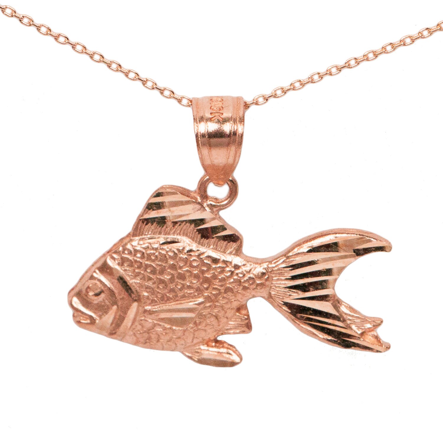10k Rose Gold Goldfish Necklace