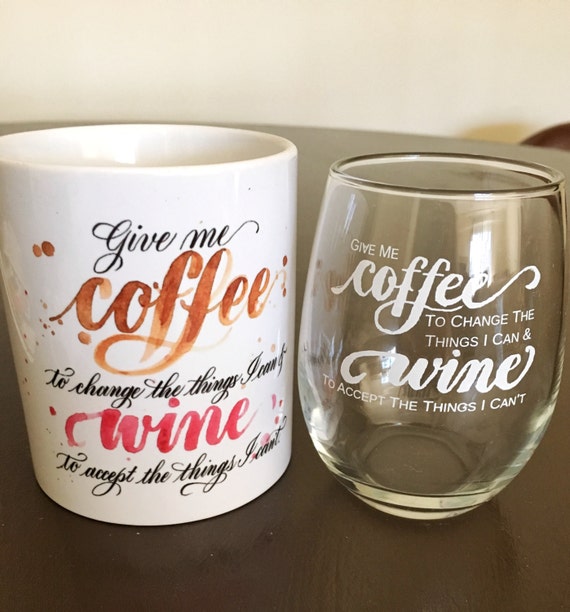 Coffee Mug & Wine Glass Set