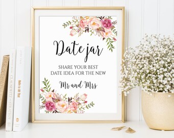 Date Jar Sign, Date Night Jar, Date Night Sign, Date Night Ideas, Date Ideas, Date Night Sign, Date Sign, Wedding Sign, Wedding Printables