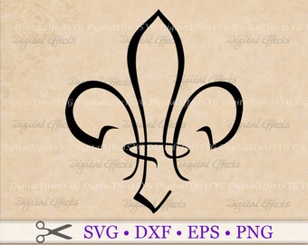 Fleur de Lis SVG File, Stylized Fleur de Lis Svg, Png, Dfx, Eps, Saints Svg, French Svg, Mardi Gras Svg Clipart, Cricut, Silhouette Files