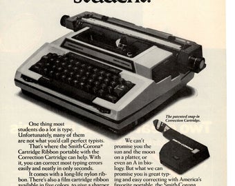 1978 Smith Corona typewriter vintage magazine ad "For the less than perfect student " (1703)