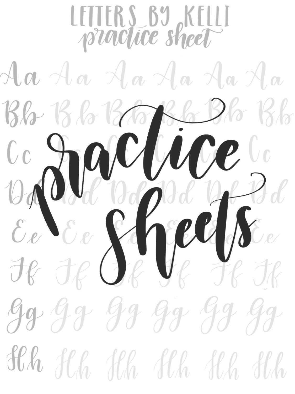 Practice Uppercase and Lowercase Hand Lettering Worksheets