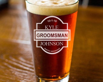 Engraved Groomsmen's Gifts Pint Glasses (JM6832761)