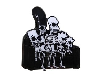 Glow In The Dark Simpsons Skeleton Hard Enamel Pin