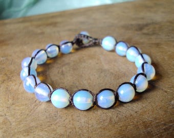 Opal bracelets,Stone bracelets,White bracelets,Mens bracelets,Women bracelets,Handmade bracelets