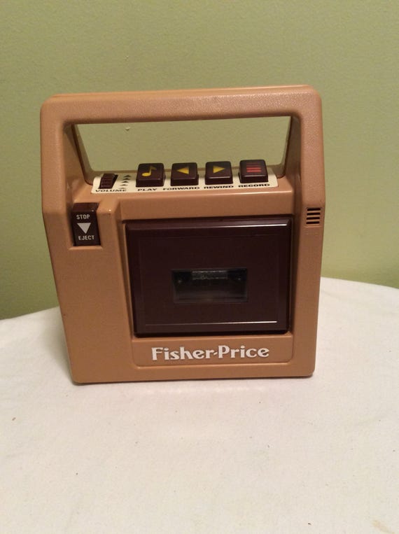 Vintage Fisher Price Light Brown Tan Cassette Player Recorder