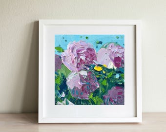 Hydrangea Painting Flower Painting Oil on Canvas Flowers Art Kitchen Wall Decor Gift for Her Gift Mother's Day Christmas Gift for Women