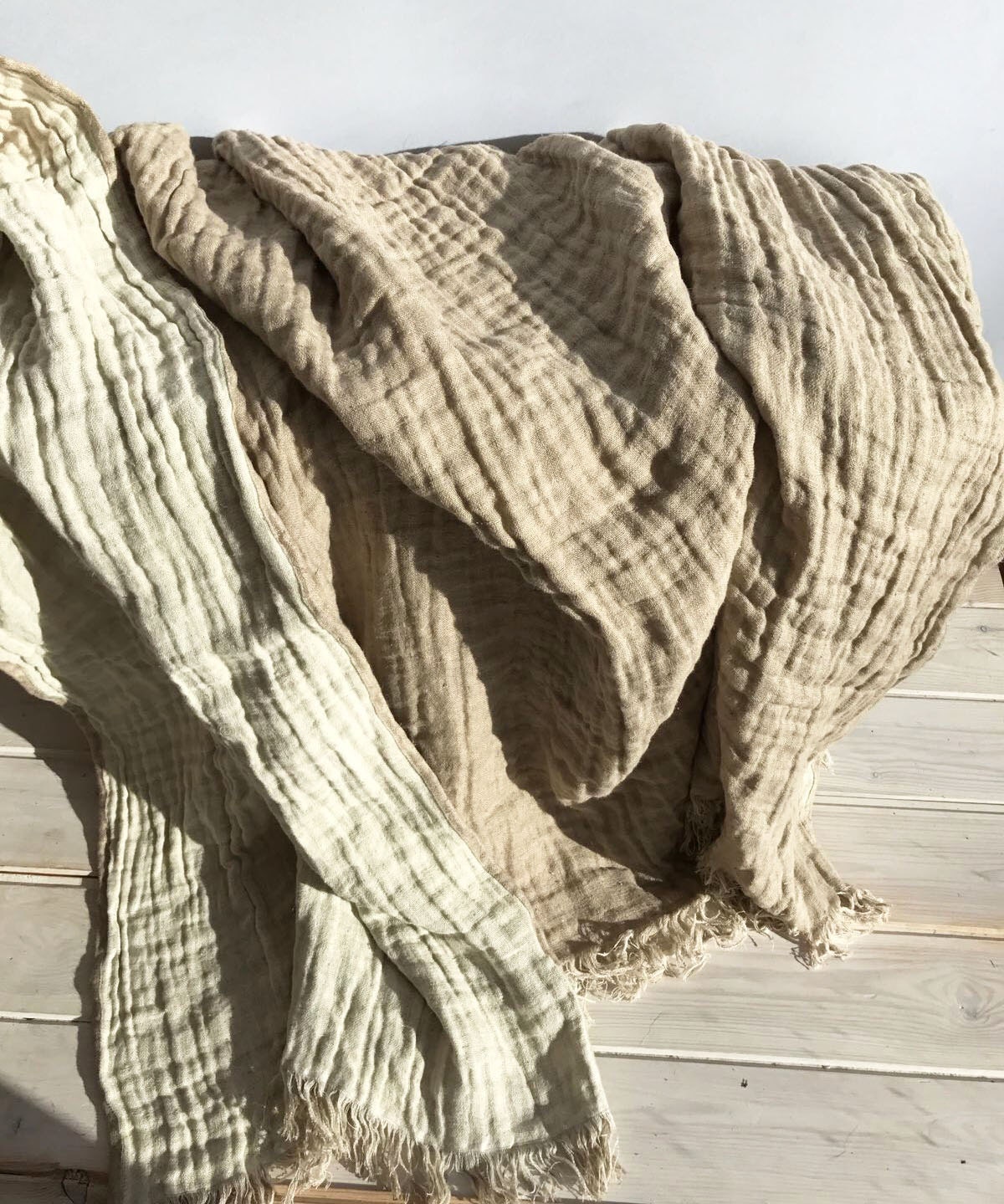 Linen Throw Blanket Lightweight throw Double sided blanket