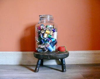 Large 5 Liter Per Alimenti Glass Jar, Wire Bale Lid, Vintage Glass Canning Jar, Sun Tea Jar, Made in Italy, Rustic Country Farmhouse Decor