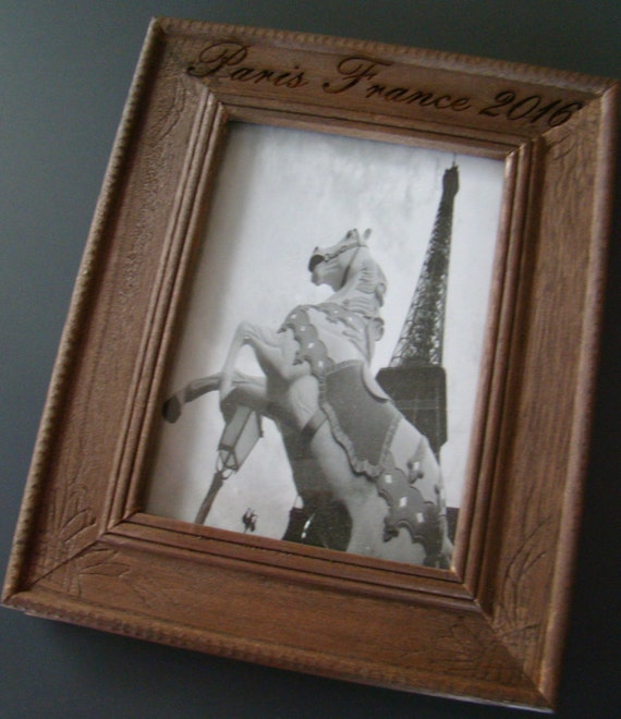 Rustic Wooden Laser Engraved Custom Personalized Photo Frame