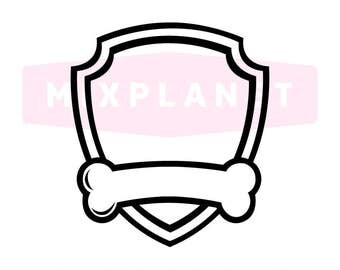 Bone And Shield Paw Patrol Cut Files, Paw Patrol SVG Files, Paw Patrol SVG Cutting Files, Paw Patrol Cuttable Svg File, SVG Instant Download
