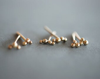 Solid gold stud earrings, mix and match earrings, yellow gold stud earrings, 14k gold stud earrings, 14k minimalist gold stud earrings