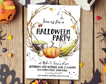 Halloween invitation, Halloween party invitation, Halloween wedding invitation, Halloween shower invitation, Halloween printable (Tara3)