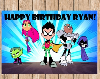Teen Titans Birthday Vinyl Banner