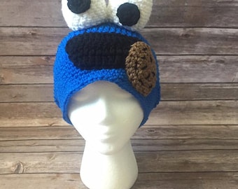Cookie Monster Slouchy Hat, Character Hat, Cookie Monster Costume, Sesame Street Inspired Hat
