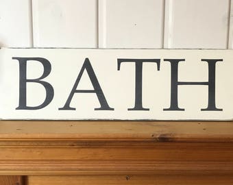 Bathroom wall decor | bath sign | bathroom sign | rustic wood sign | french country wall decor | 24" x 7.25"