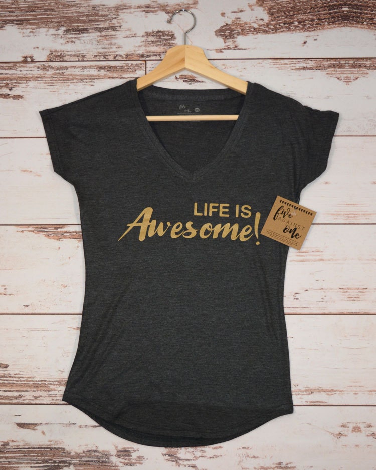 Life Is Awesome Women's T-Shirt, V-Neck, Tank, Hoodie, Teenage Girl T-Shirt, Birthday Gift, Womens Clothing, Women's Tee, Graphic Tee