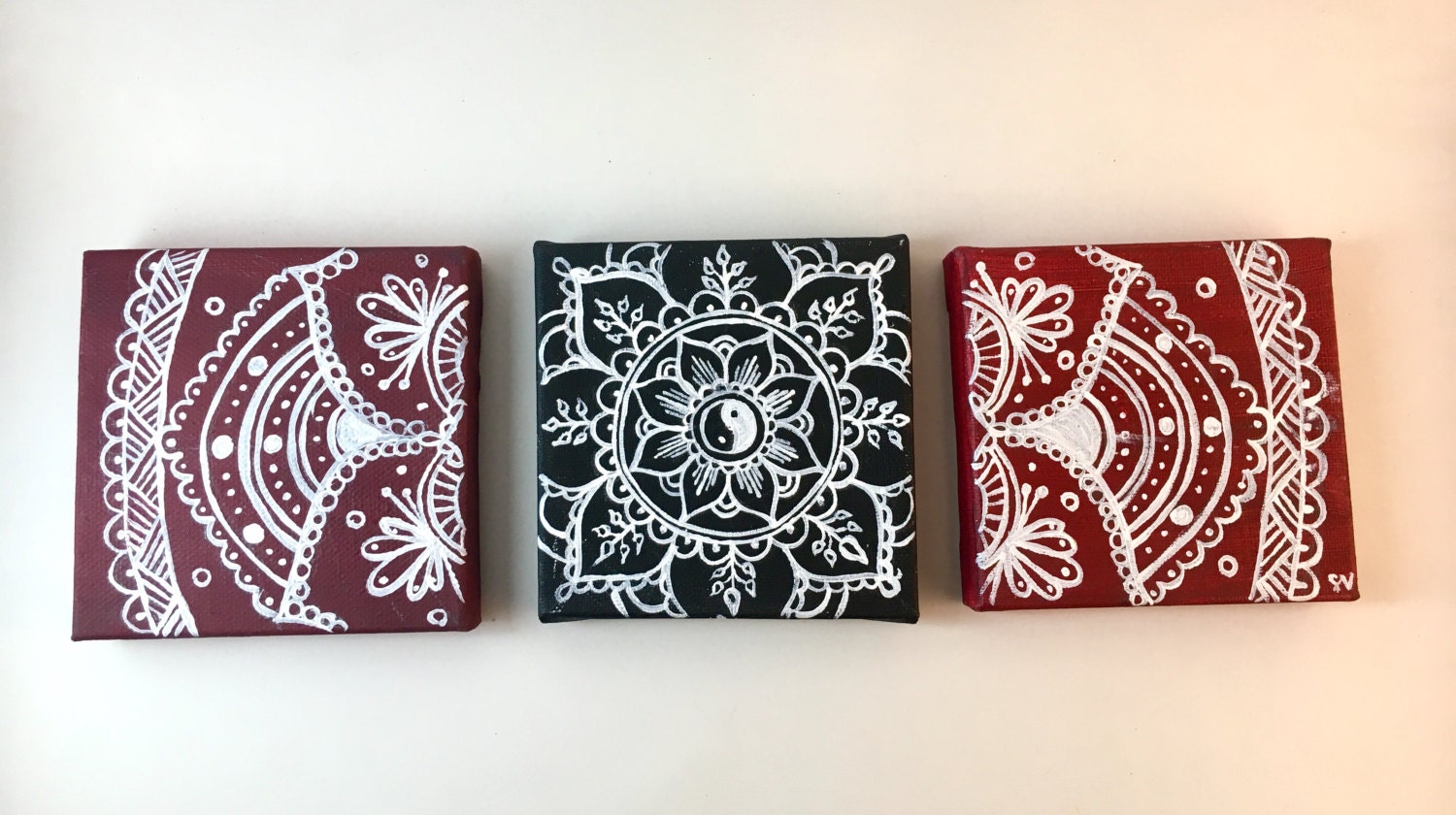 Mandala Canvas Set Trio Mini Painting Wall Art Wall Room Decor