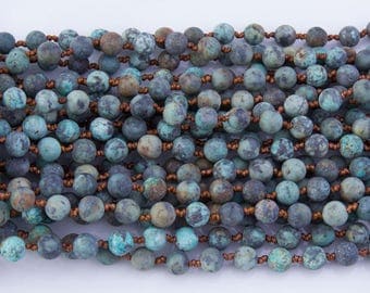 SALE! African Turquoise 8mm 38" & 60" Round Beads, Necklace, Bracelet, Long Strand, Semi-Precious Beads, Knotted Stone, Long Stone Necklace