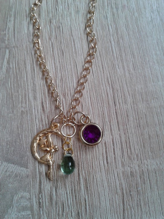 Gold Plated Little Girl Charm Necklace Golden Chain