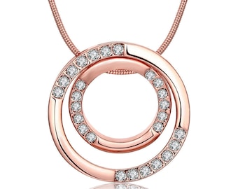 Necklace 18K rose gold plated . "Circle of life" new style.